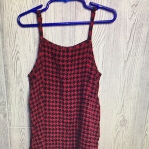 Red and Black Houndstooth Dress